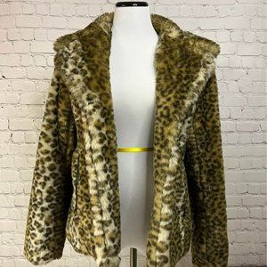 Via Spiga Coat - Leopard Print Faux Fur - Size XS